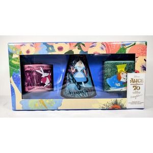 Disney Parks Alice in Wonderland 70th Anniversary Mary Blair Vase Set 3 New Box